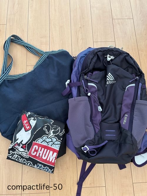 くたびれたバッグ